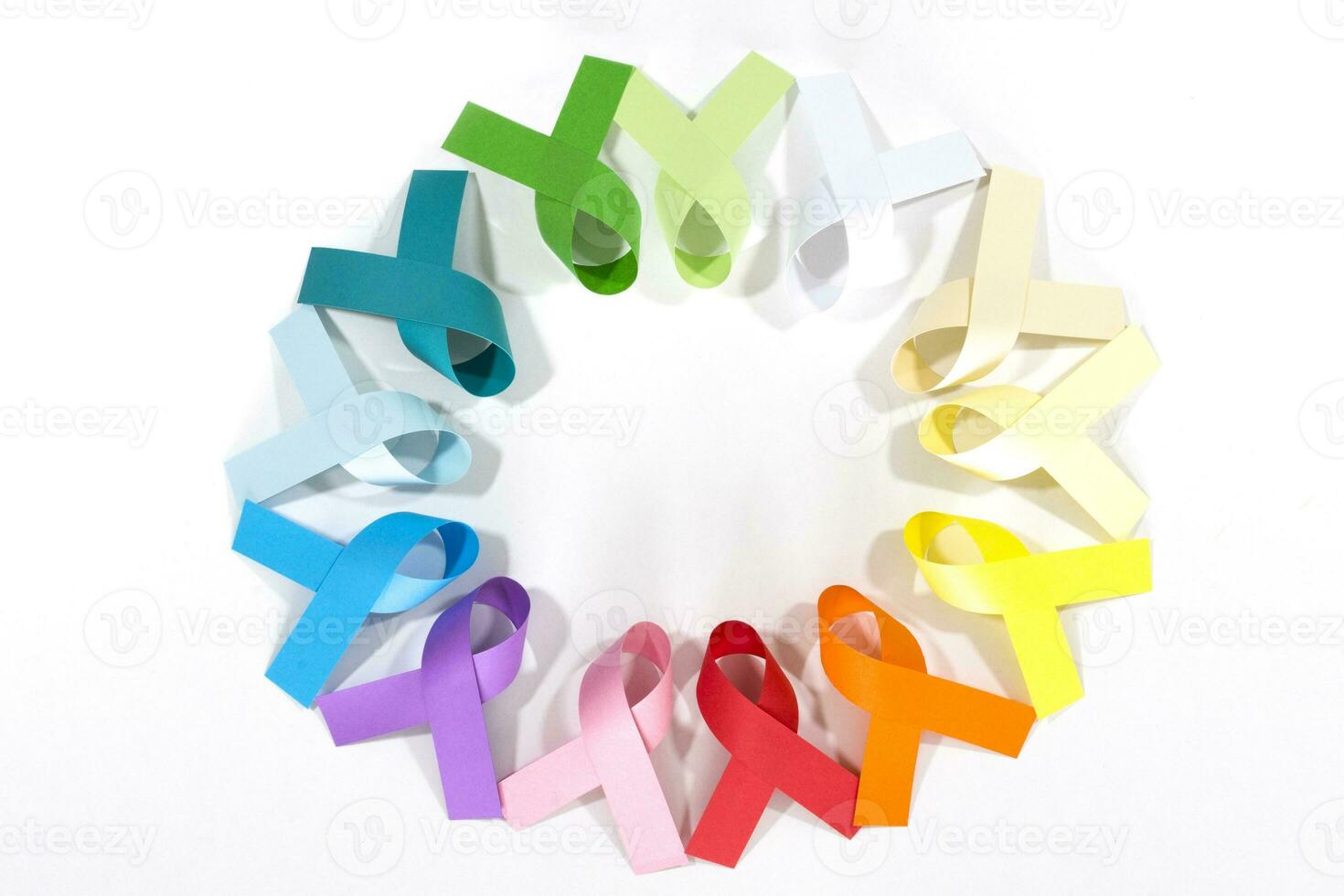 Ribbons World cancer day, February 4. photo