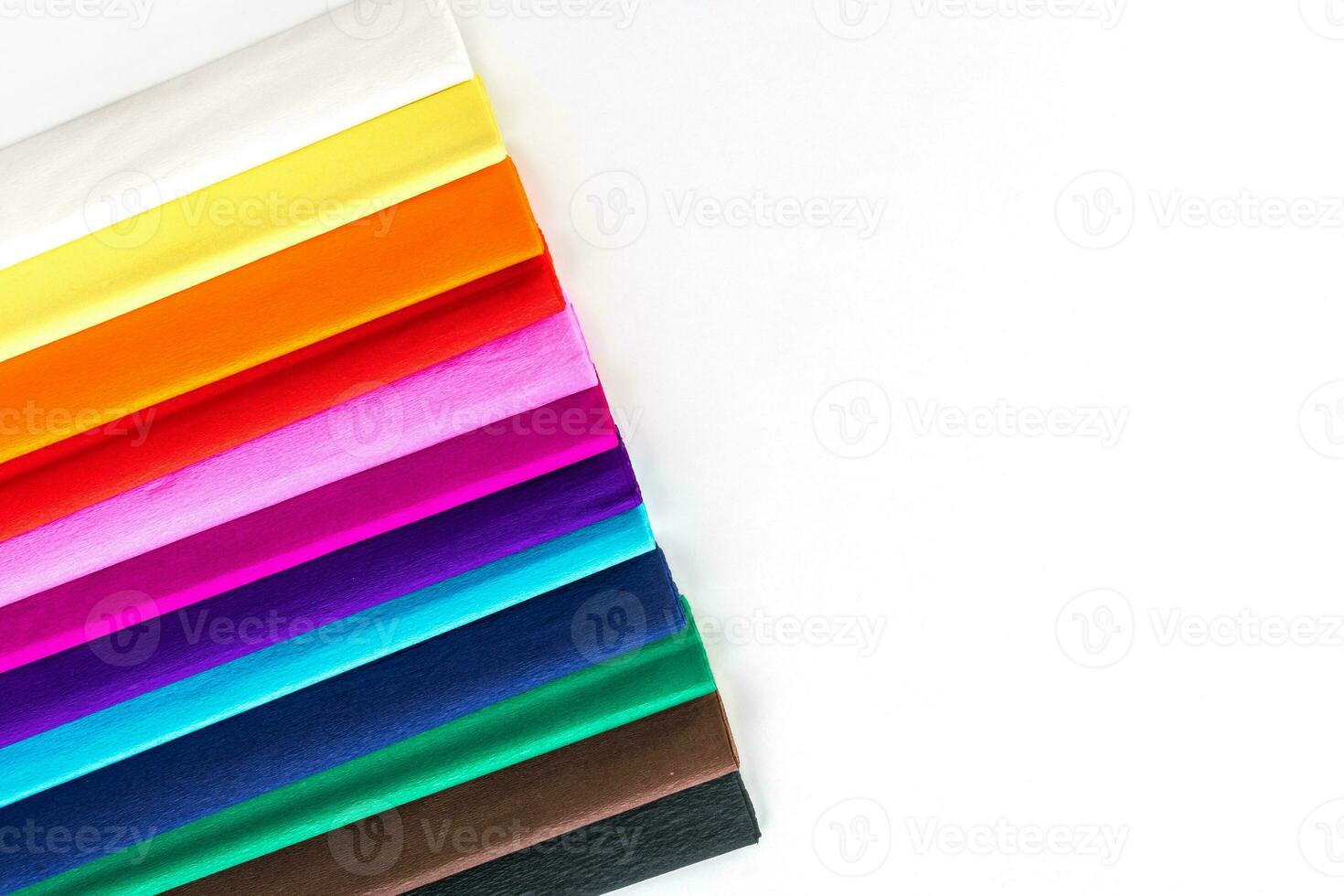 crepe paper, color full on white background photo