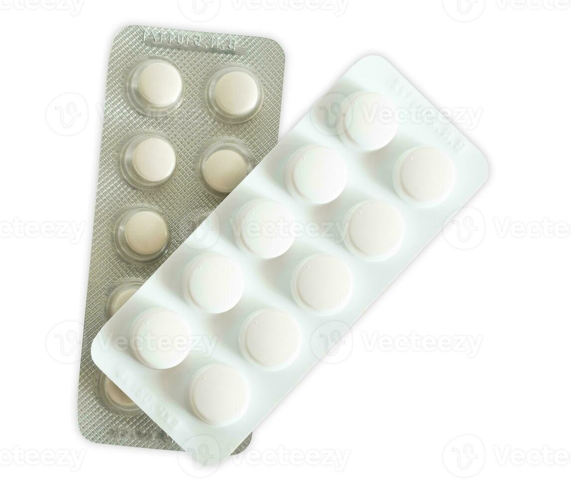 pastillas, medicina tableta, aislado en blanco antecedentes. foto