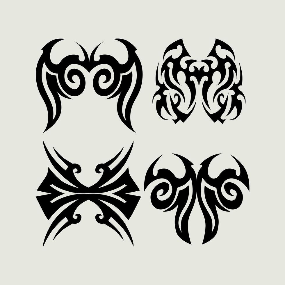 abstract wings tattoo design.  abstract wings for print and cutting sticker vector