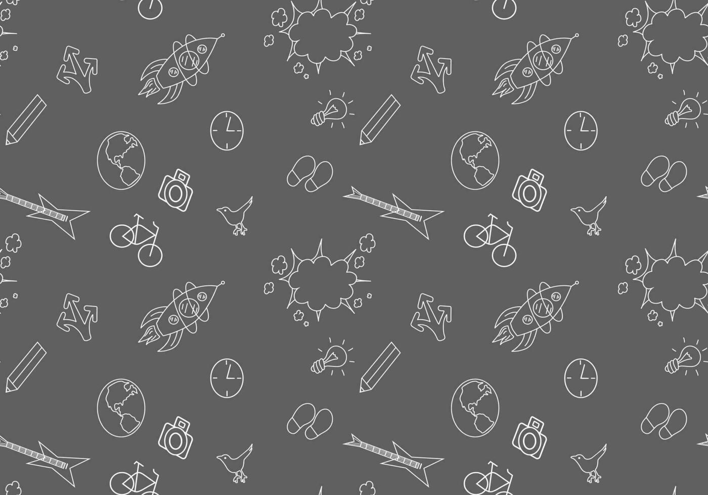 seamless pattern with chalk on blackboard vector