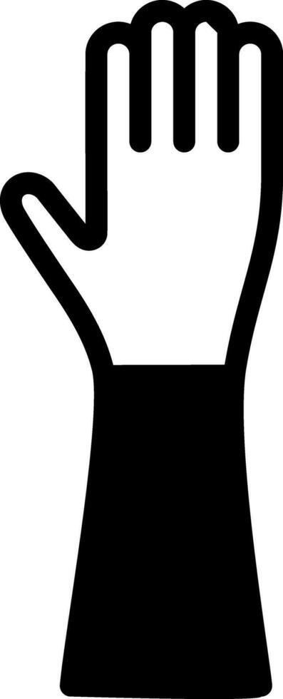 solid icon for hand vector