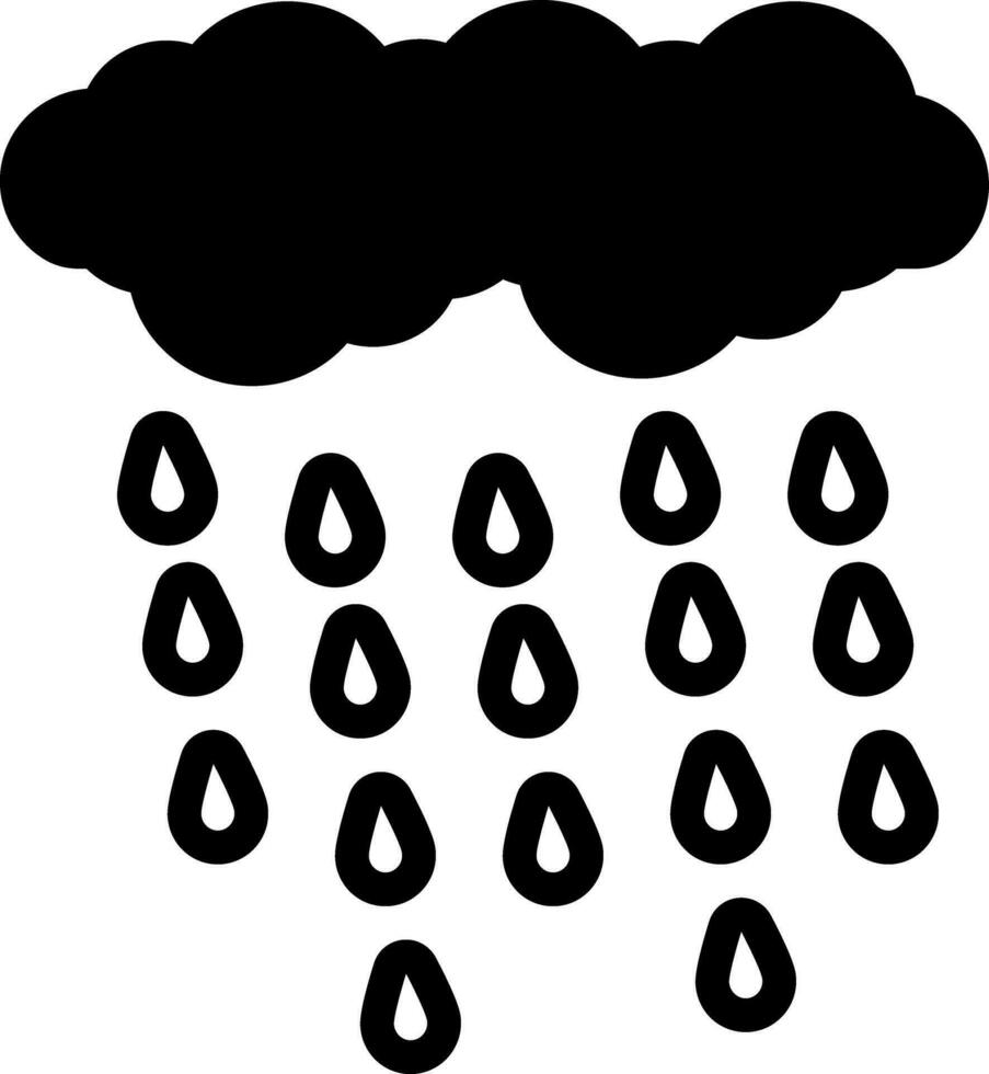 solid icon for rain vector
