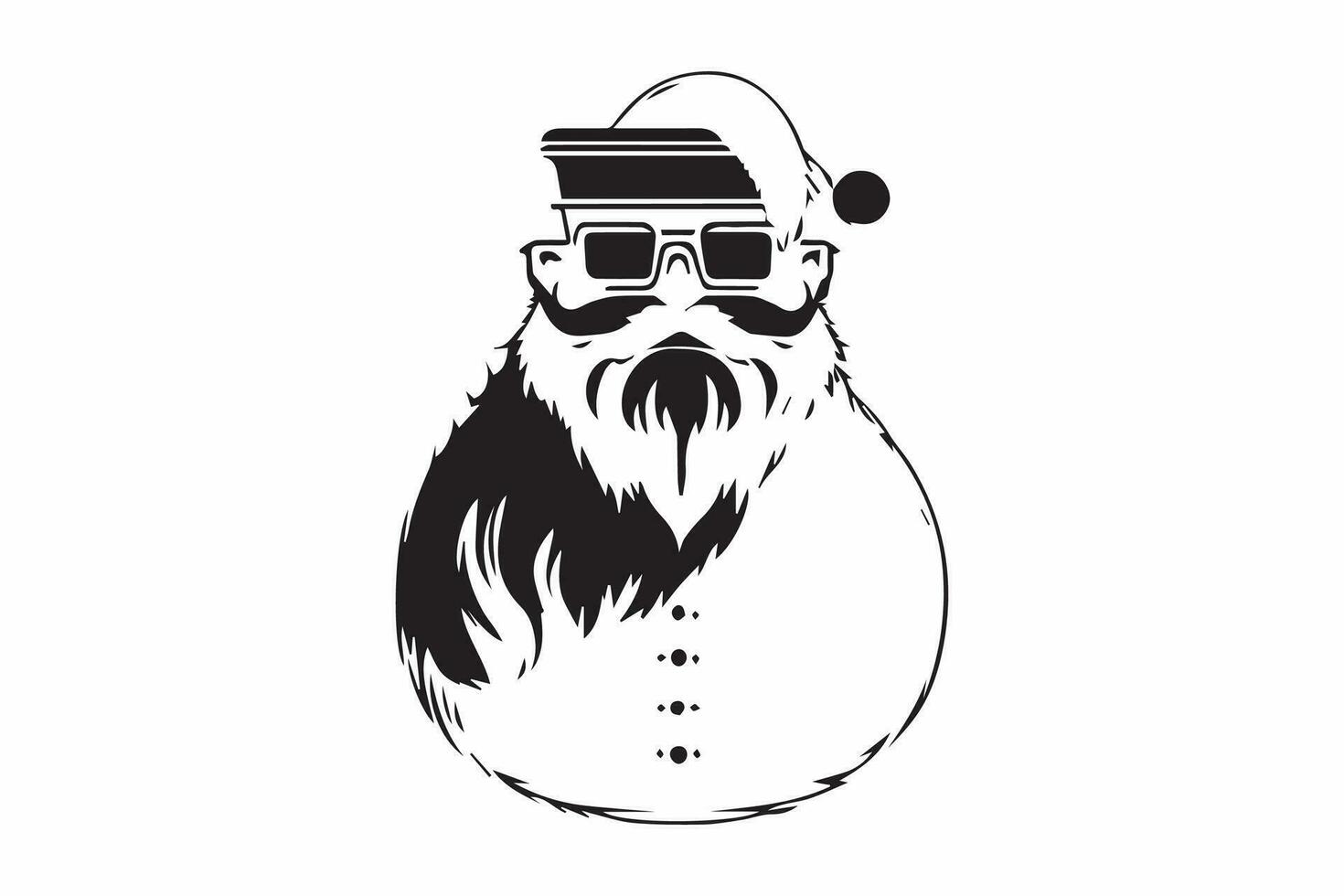 Navidad frio Papa Noel con lentes vector ilustración.