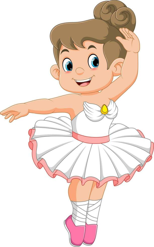 girl ballet dancer cartoon character vector