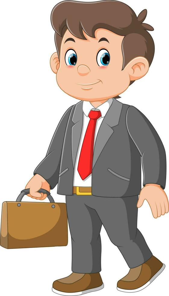 Cartoon businessman holding a briefcase vector