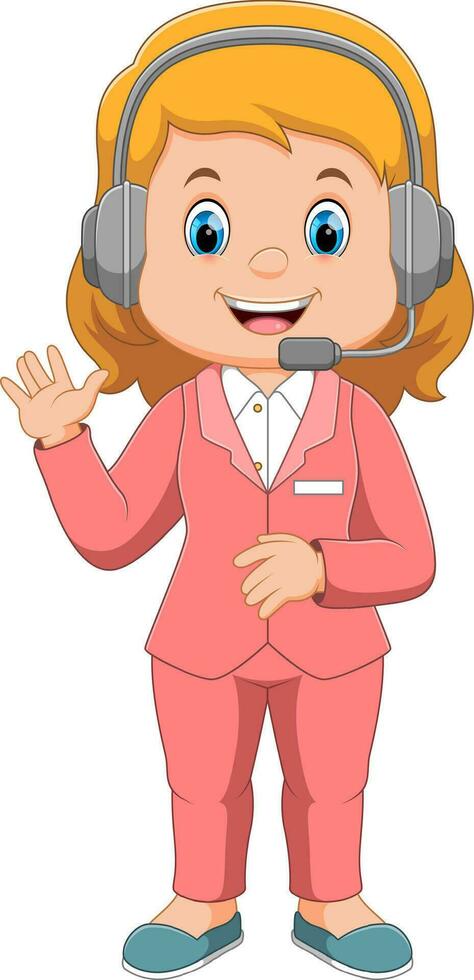 female host and event presenter cartoon character vector