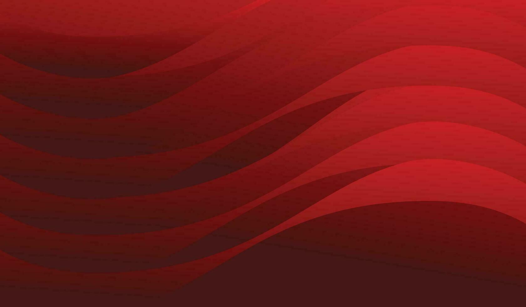 abstract red background with smooth wavy lines Vector illustration