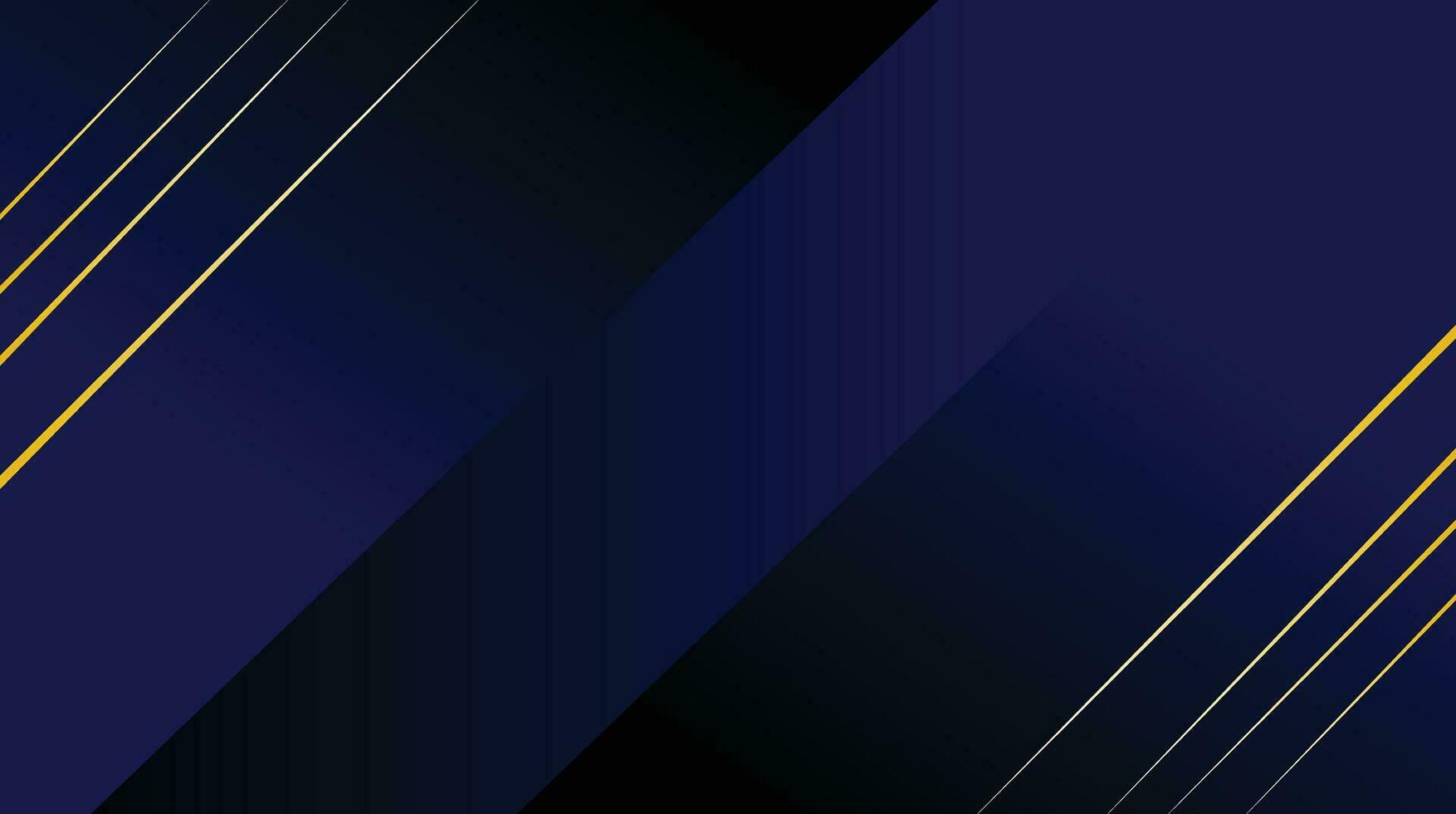 Abstract dark blue background with golden lines. Vector illustration