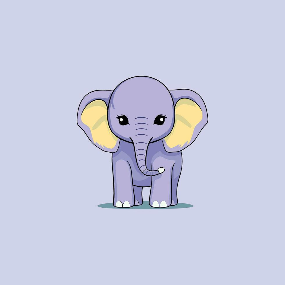 bebé elefante en pie y sonriente vector