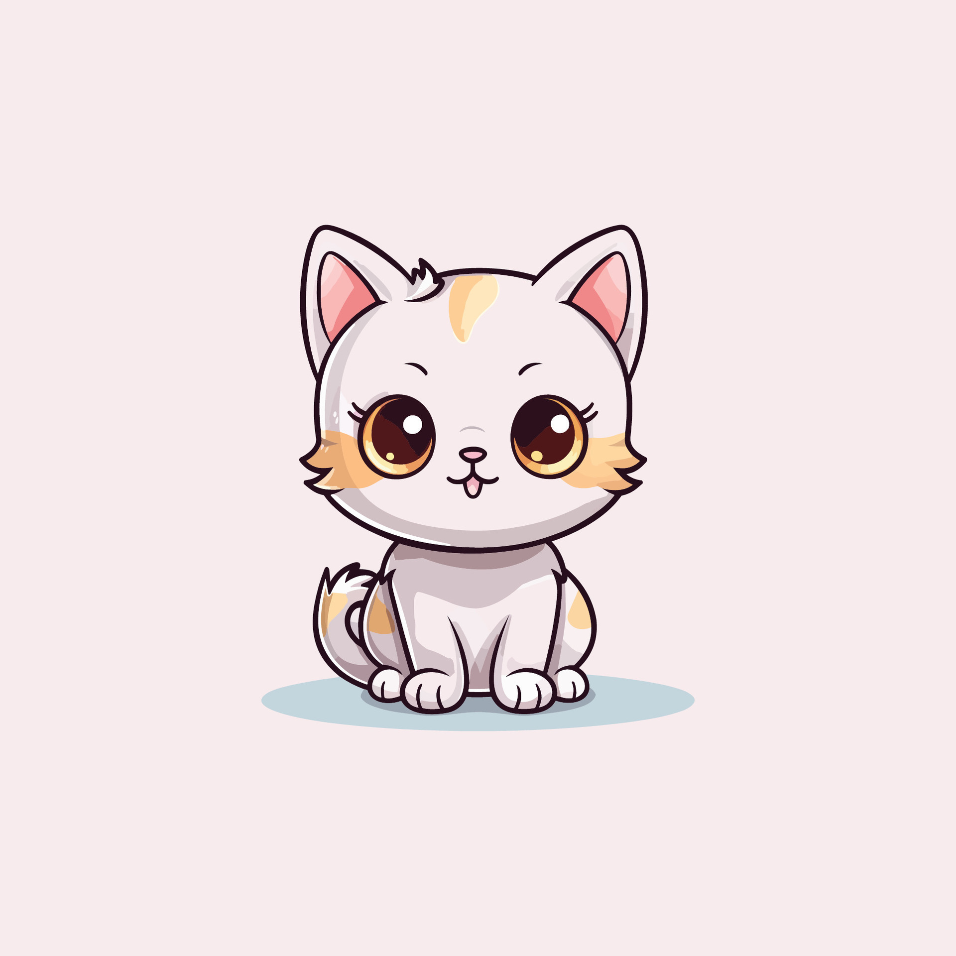 Watercolor anime cats clipart - cute kawaii kittens PNG