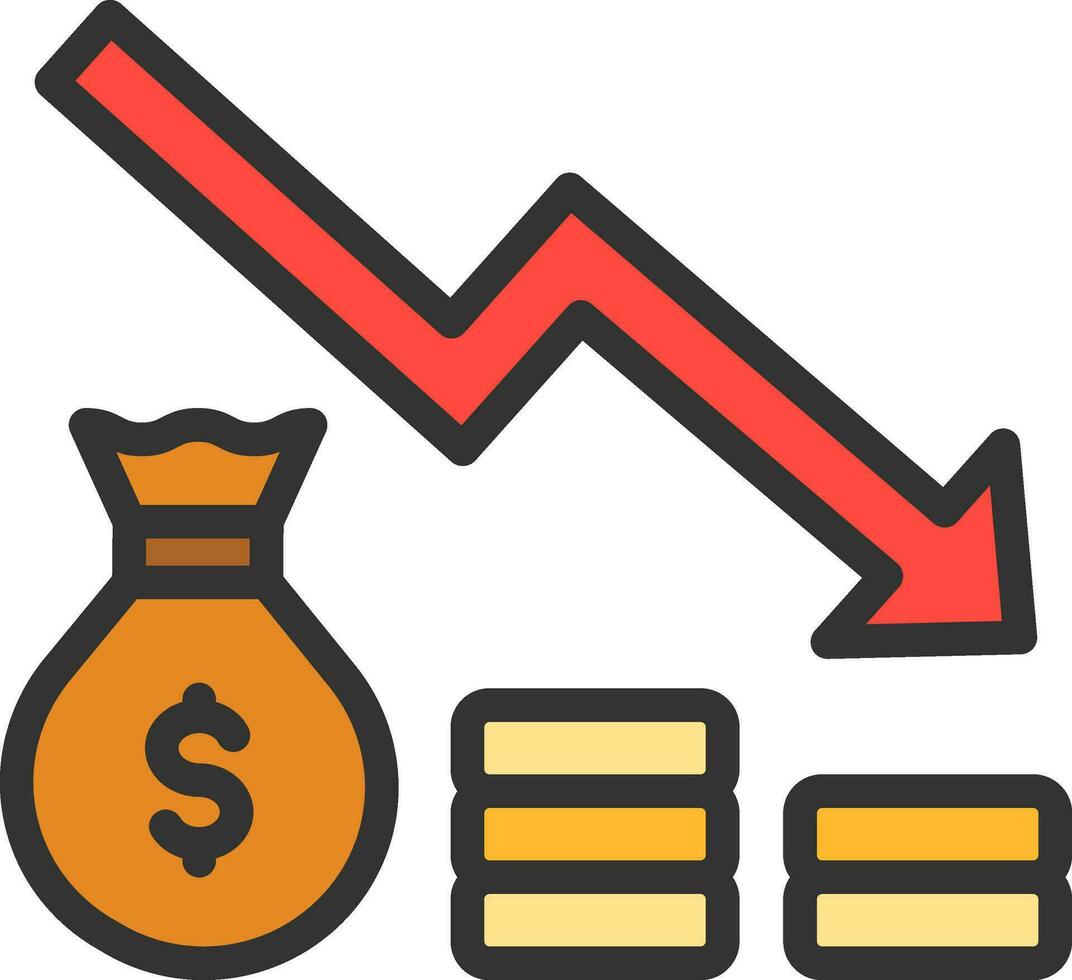 Recession icon vector image. Suitable for mobile apps, web apps and print media.