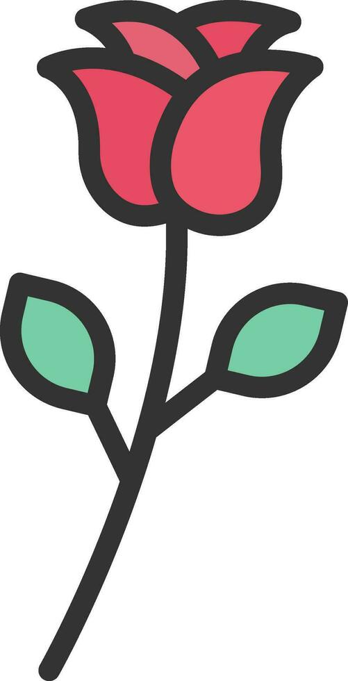 Rose icon vector image. Suitable for mobile apps, web apps and print media.