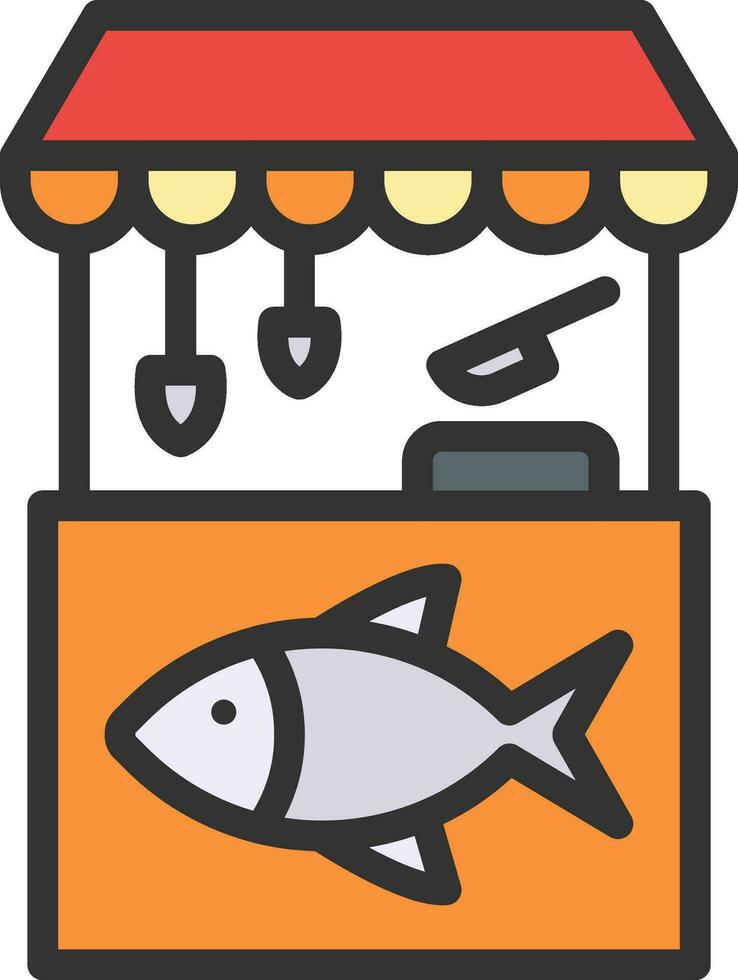 Fish Market icon vector image. Suitable for mobile apps, web apps and print media.