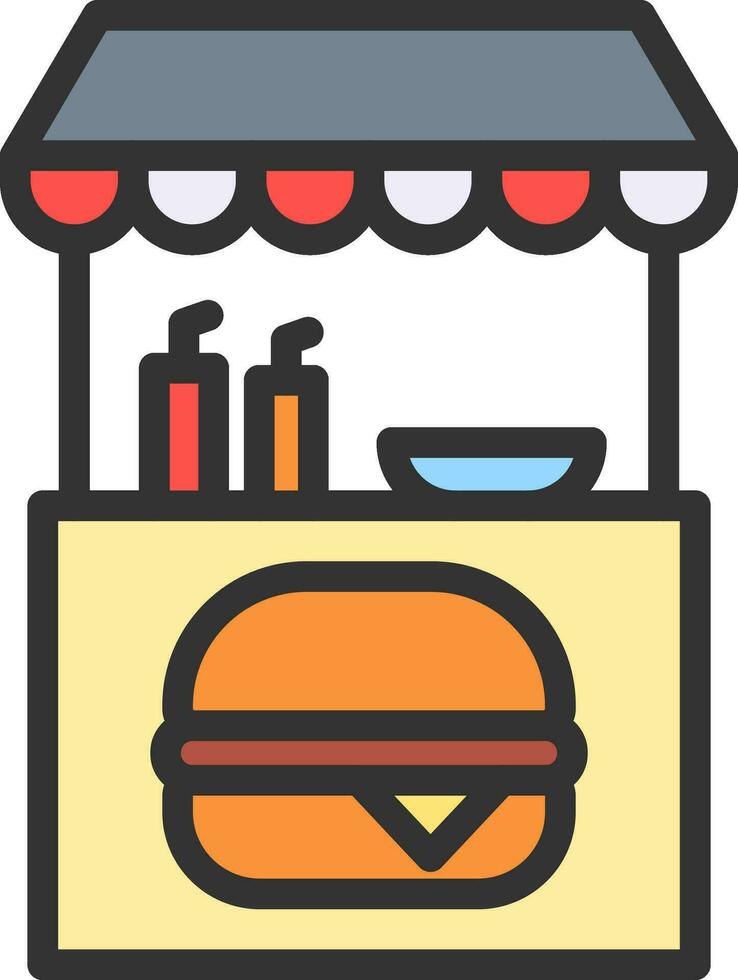 hamburguesa puesto icono vector imagen. adecuado para móvil aplicaciones, web aplicaciones y impresión medios de comunicación.