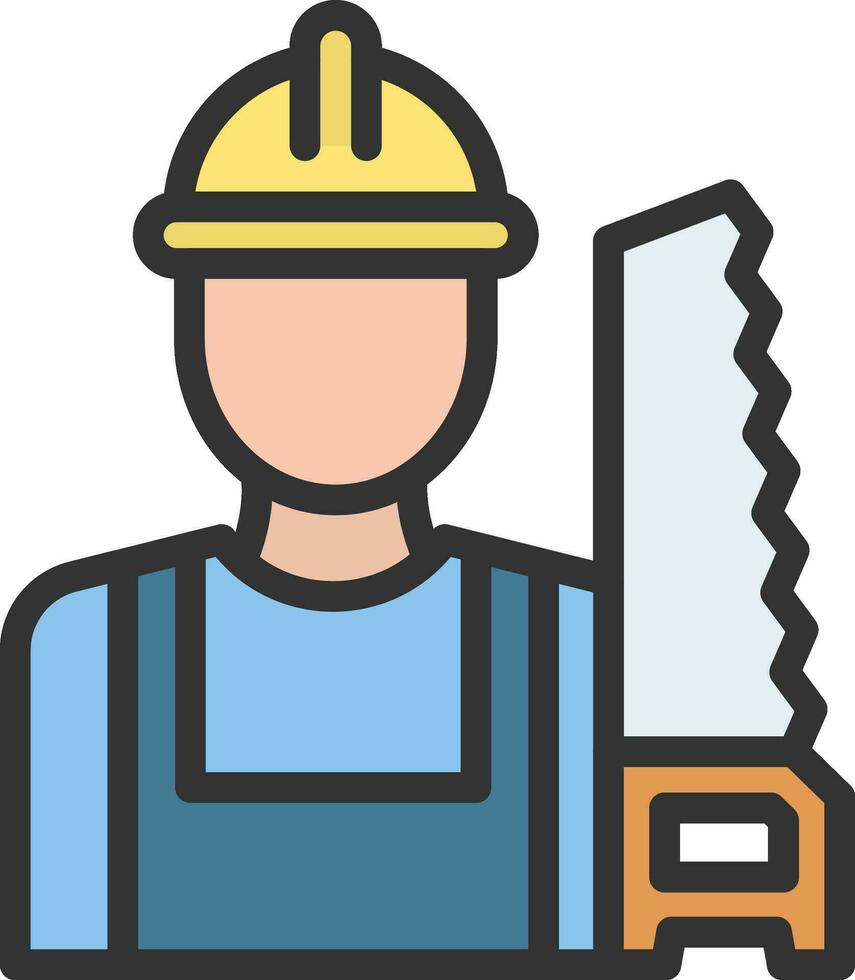 Carpenter icon vector image. Suitable for mobile apps, web apps and print media.