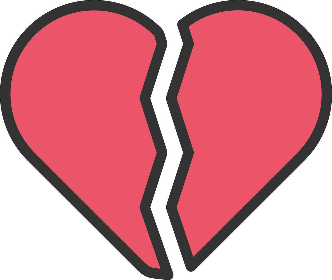 roto corazón icono vector imagen. adecuado para móvil aplicaciones, web aplicaciones y impresión medios de comunicación.