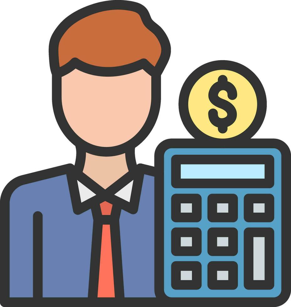 Accountant icon vector image. Suitable for mobile apps, web apps and print media.