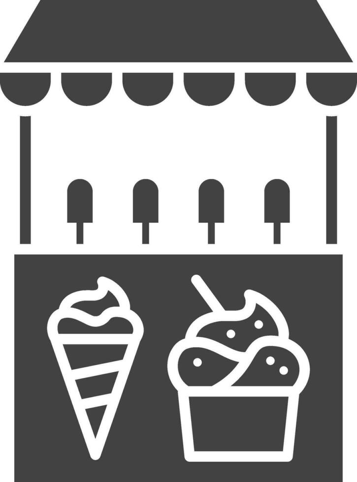 Ice Cream Stall icon vector image. Suitable for mobile apps, web apps and print media.