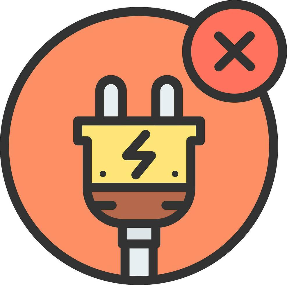 No Electricity icon vector image. Suitable for mobile apps, web apps and print media.