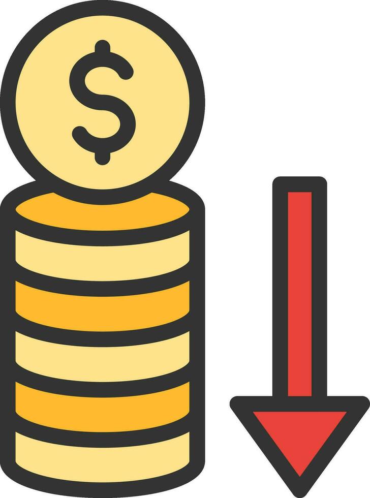 Money Loss icon vector image. Suitable for mobile apps, web apps and print media.