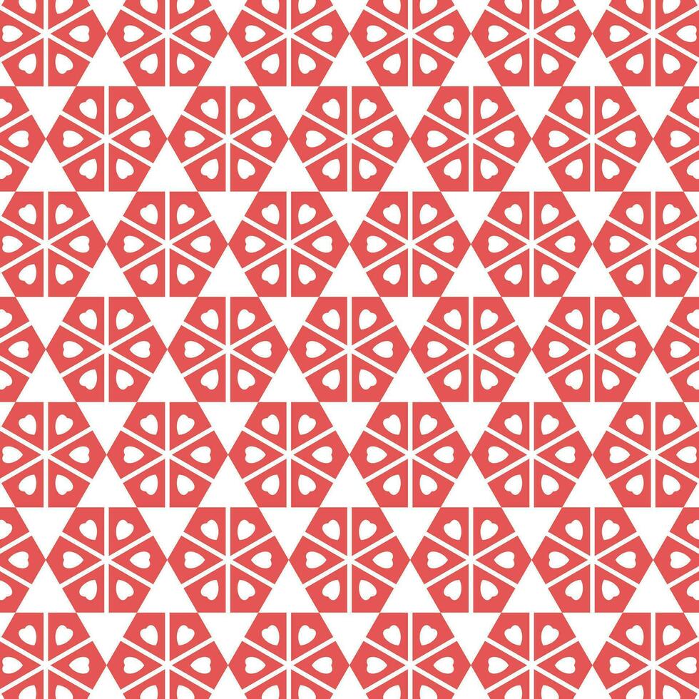 Diamont Shape heart Seamless Pattern Christmas Red Color vector