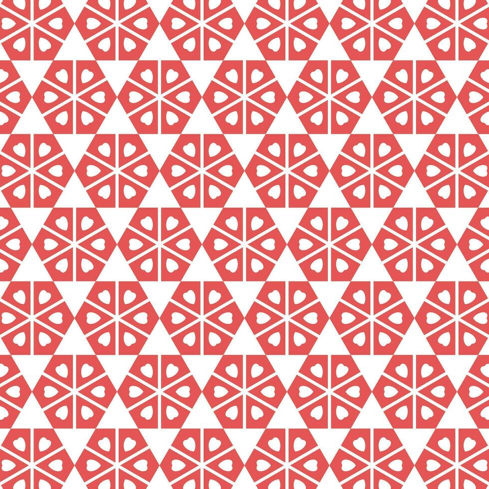 Diamont Shape heart Seamless Pattern Christmas Red Color vector