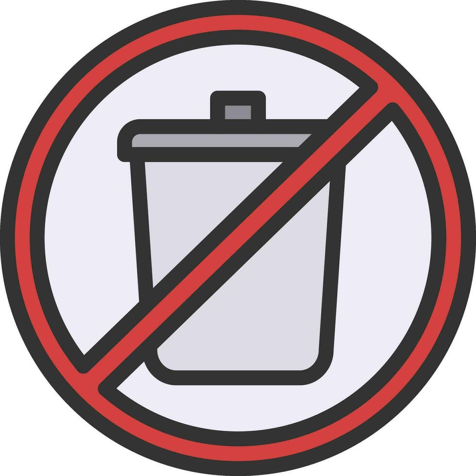 No Littering icon vector image. Suitable for mobile apps, web apps and print media.