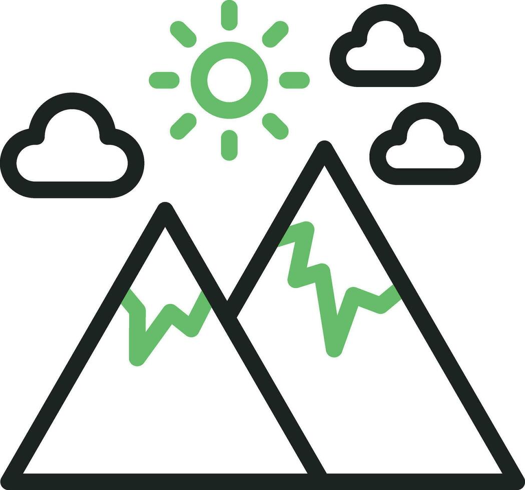 Mountain icon vector image. Suitable for mobile apps, web apps and print media.