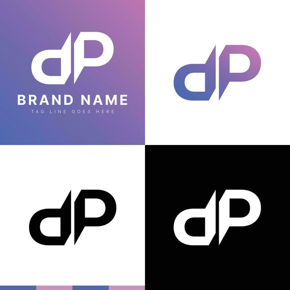 Premium Initial Letter DP vector Logo Gradient Logo isolated Purple Logo. Usable for Business and Branding Logos. Flat Vector Logo Design Template Element.