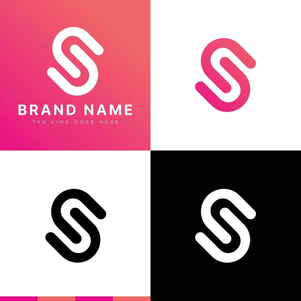 Simple Modern Initial Letter S Logo. Gradient Pink Orange Flat Vector Logo. Usable for Business and Branding Logos. Flat Vector Logo Design Template Element.
