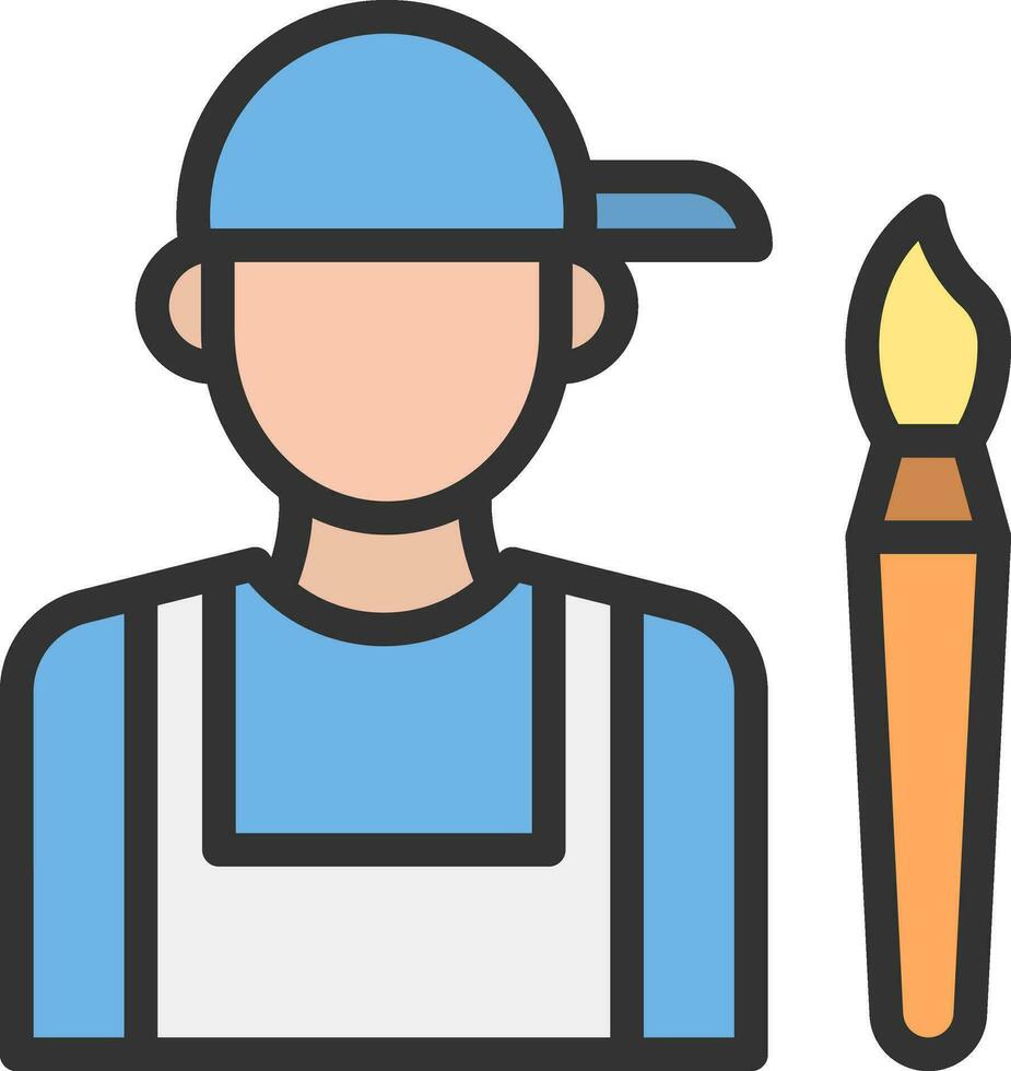 Painter icon vector image. Suitable for mobile apps, web apps and print media.