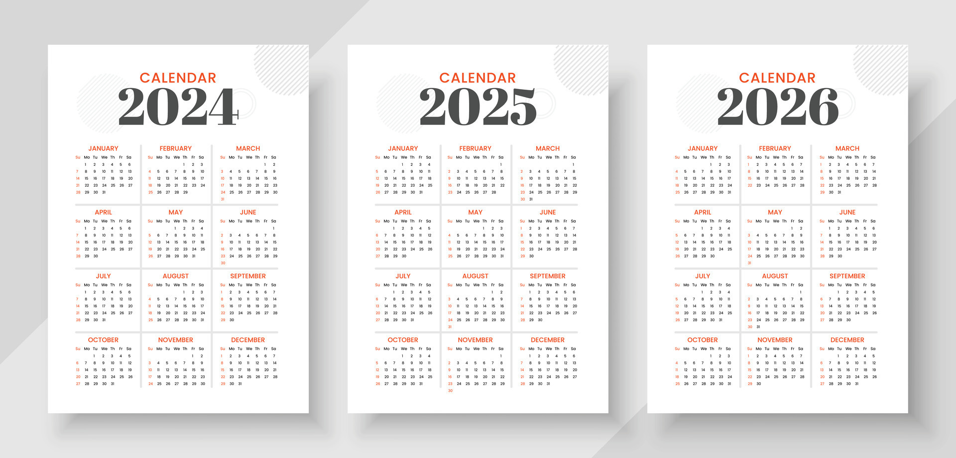 calendario 2024, calendario 2024 y calendario 2026 semana comienzo ...
