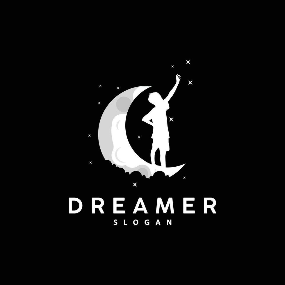 Dream Logo, Kid Dream Inspirational Design, Vector Reaching Star Fun Learning, Kids Dream Logo Templet