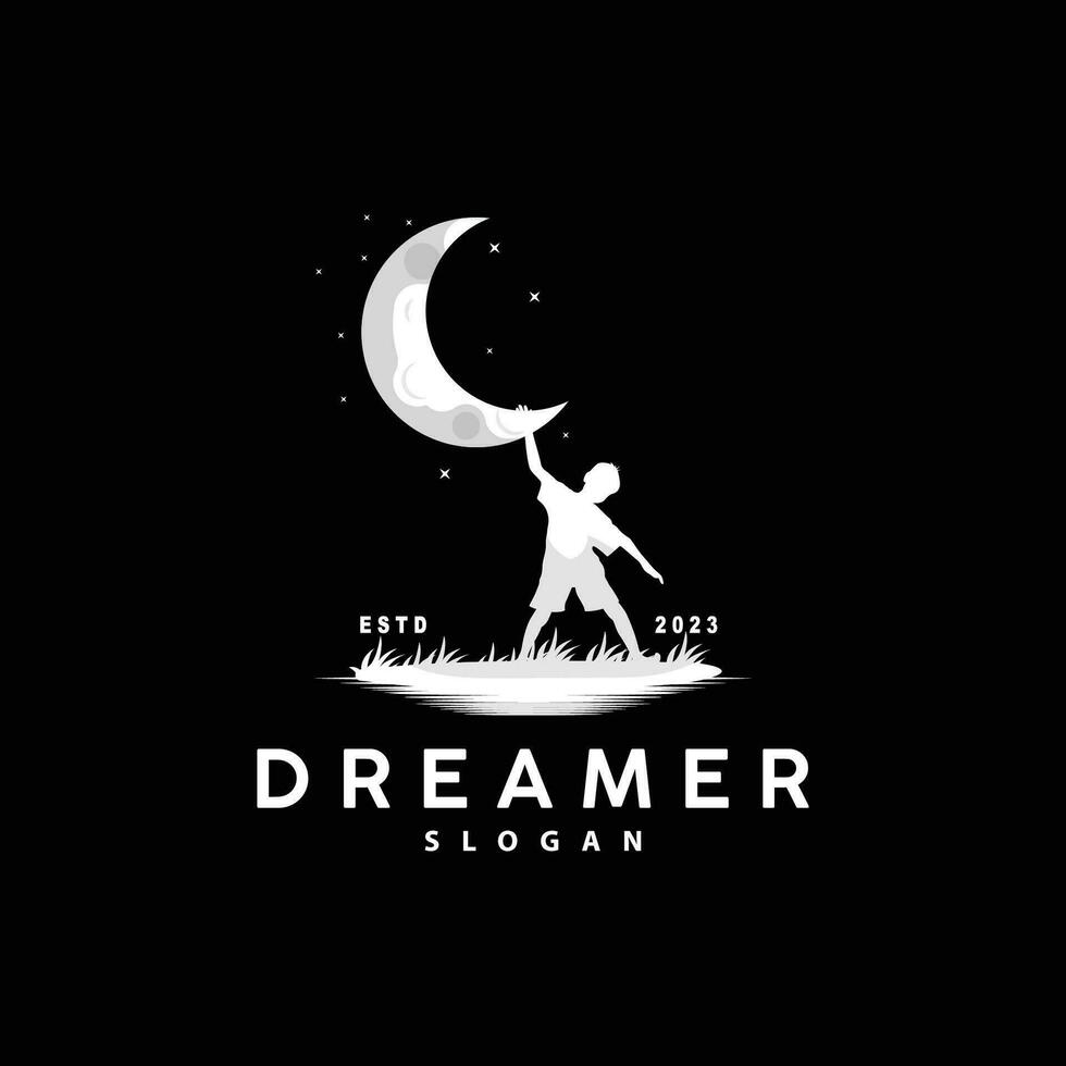 Dream Logo, Kid Dream Inspirational Design, Vector Reaching Star Fun Learning, Kids Dream Logo Templet