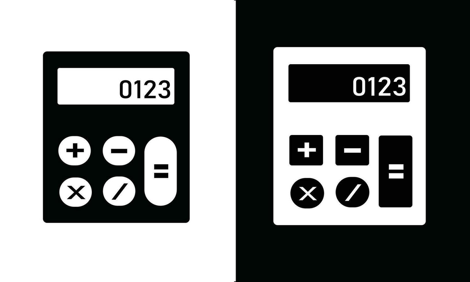 calculadora icono vector. calculadora silueta. colegio suministros icono vector. espalda a colegio concepto. aprendizaje y educación icono. plano vector en negro y blanco.