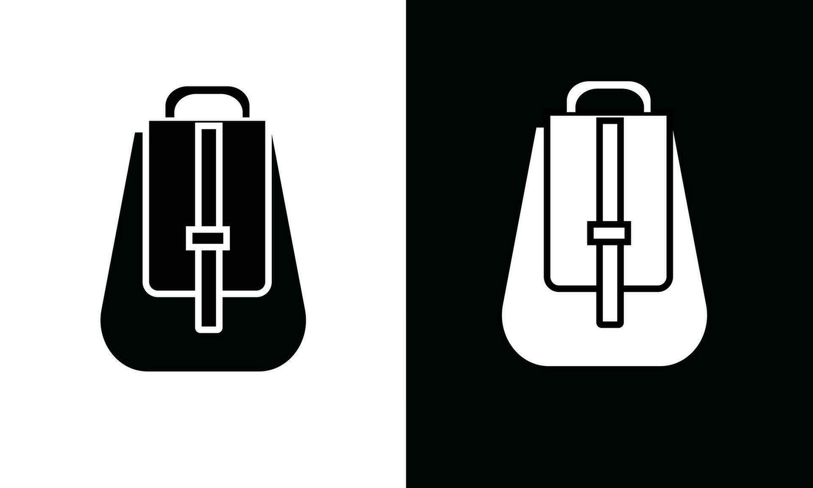 mochila icono vector conjunto en silueta estilo. colegio suministros icono vector. espalda a colegio concepto. aprendizaje y educación icono. plano vector en negro y blanco.