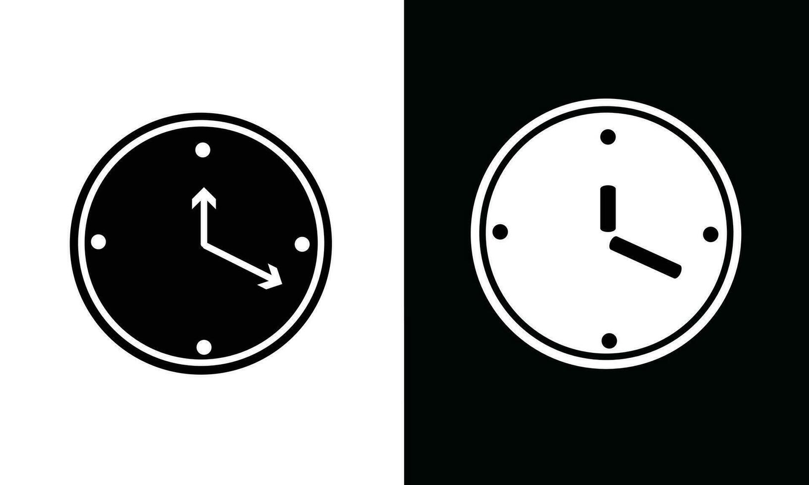 pared reloj icono vector. pared reloj silueta.escuela suministros icono vector. espalda a colegio concepto. aprendizaje y educación icono. plano vector en negro y blanco.