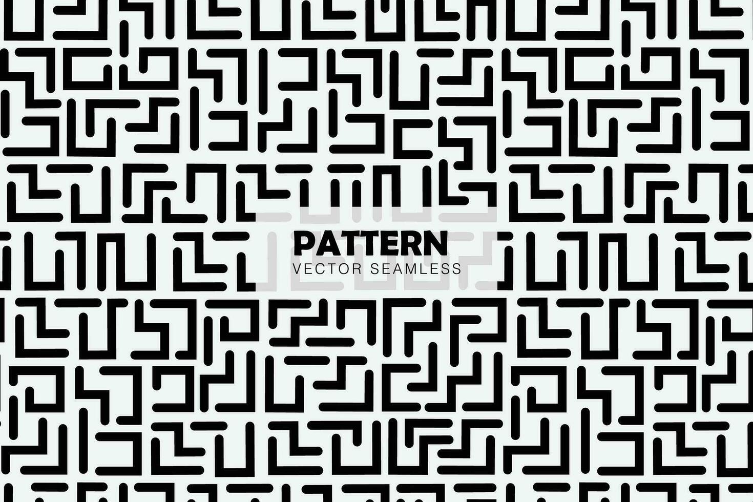 Maze style simple line shapes vector seamless repeat pattern