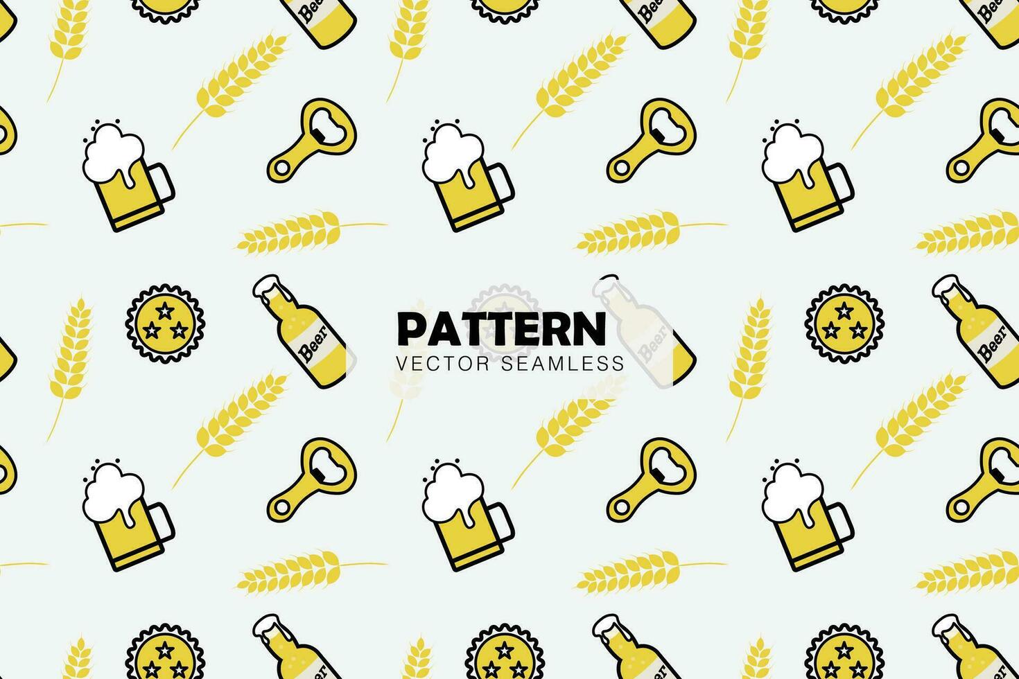 Booze beer drink icons vector seamless pattern