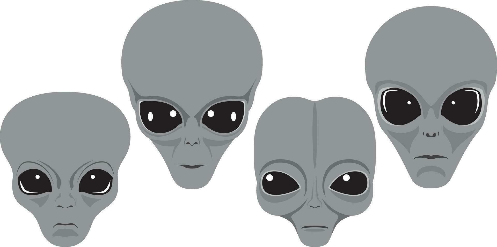 Classic SciFi Alien Vector Set Illustration