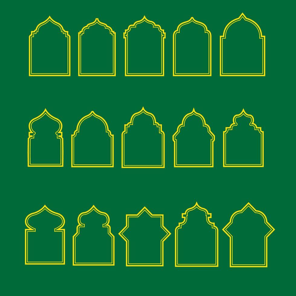 islamic frame vector template bundle set
