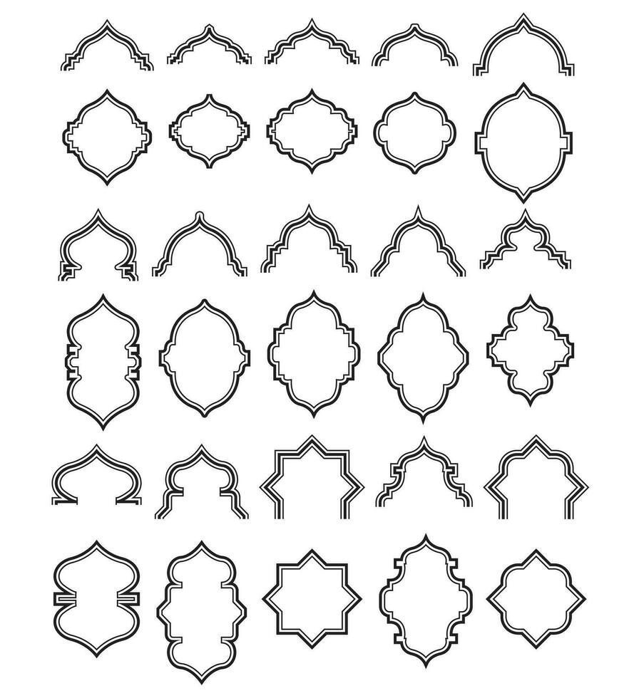 islámico marco vector modelo haz conjunto