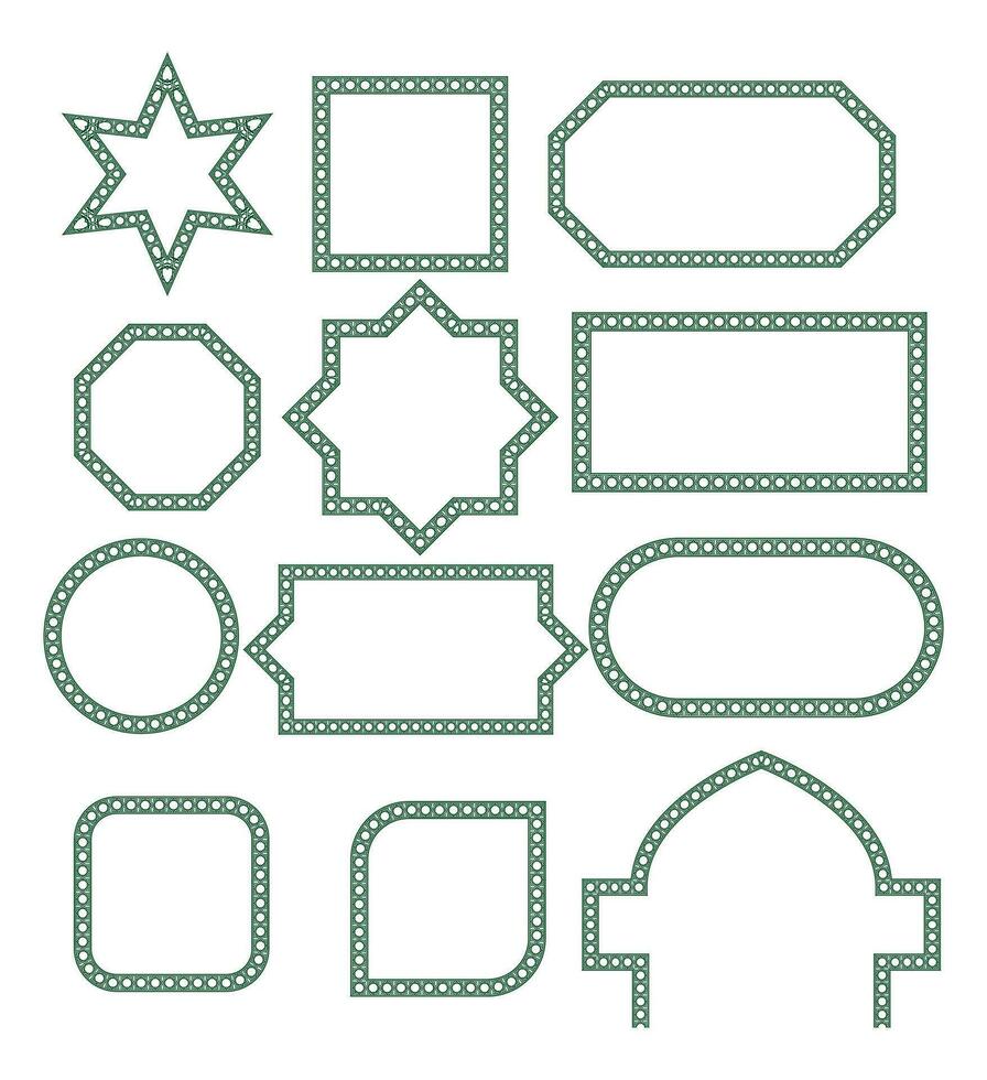 islamic frame vector template bundle set