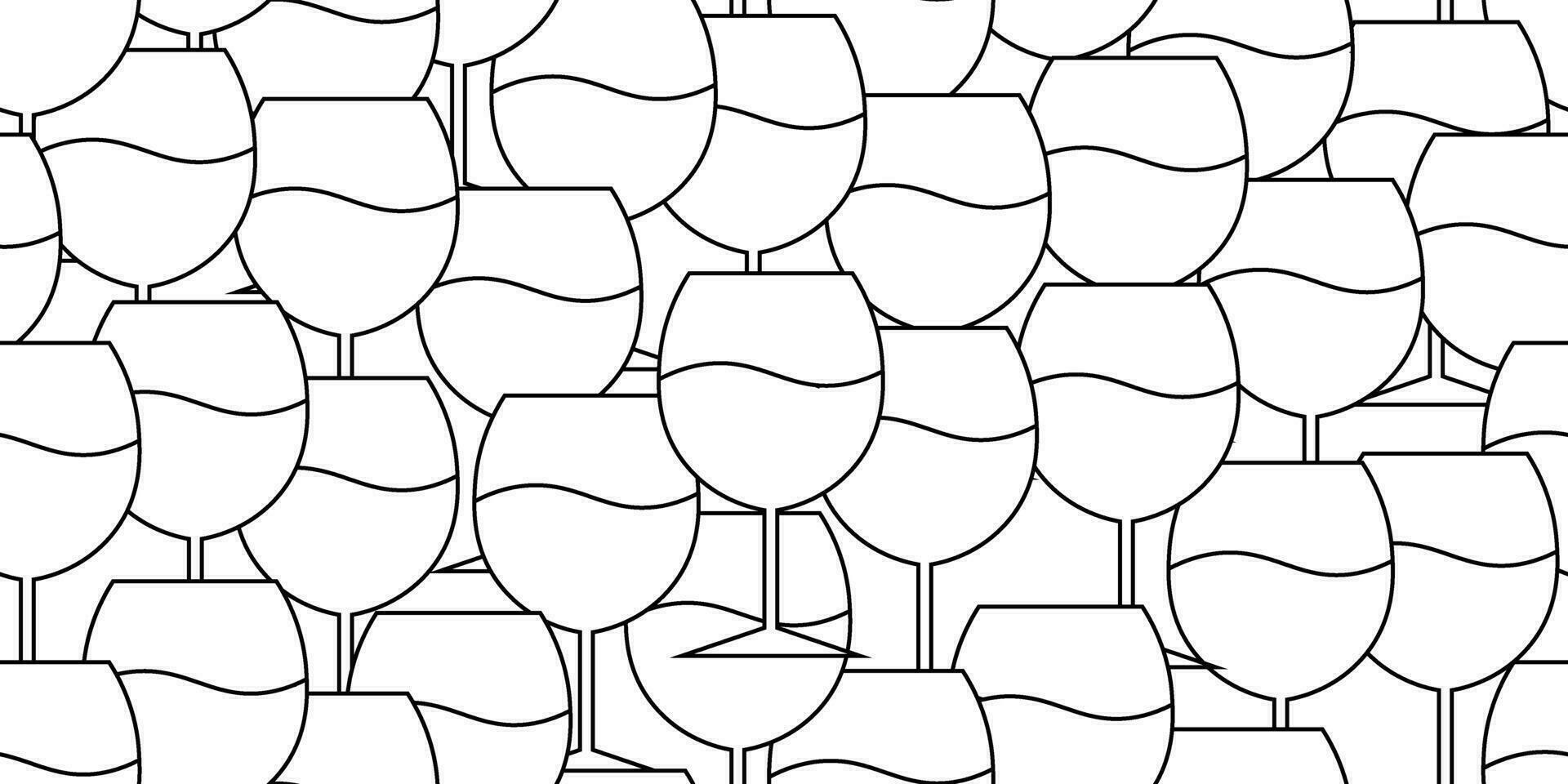thin line wineglass seamless pattern vector