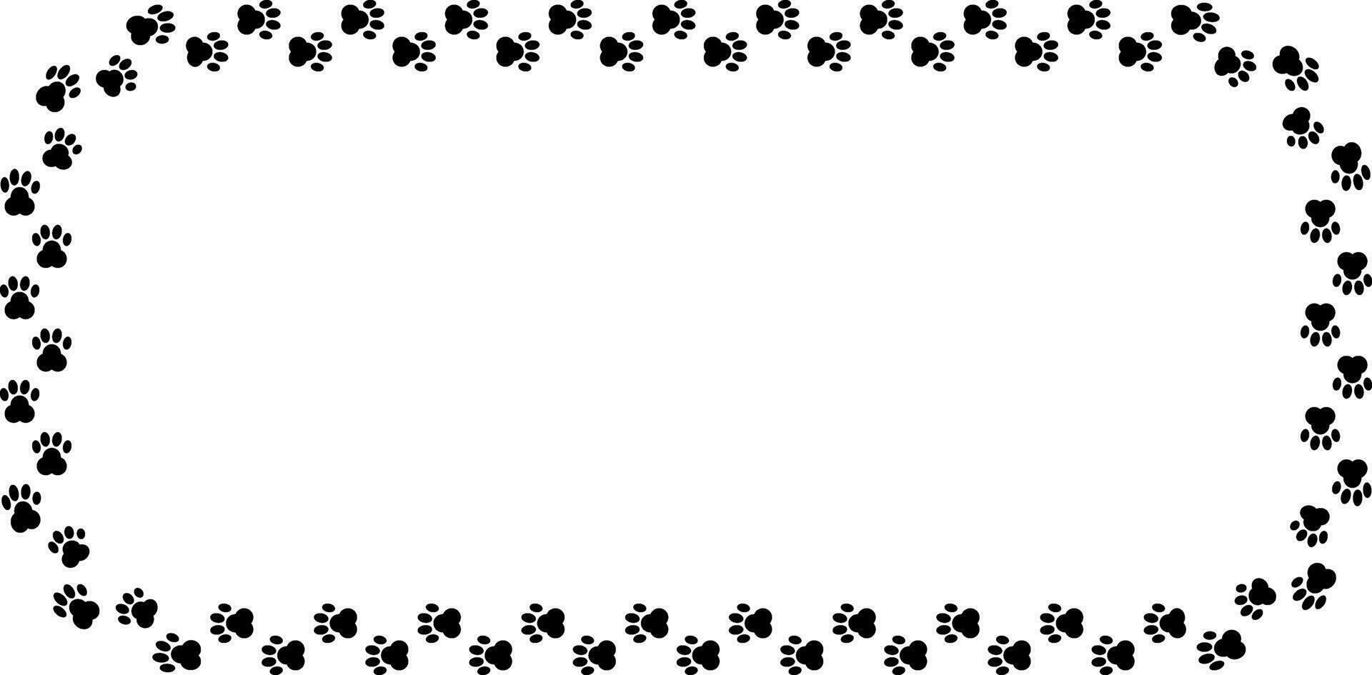 rectangular paw print frame with copy space vector