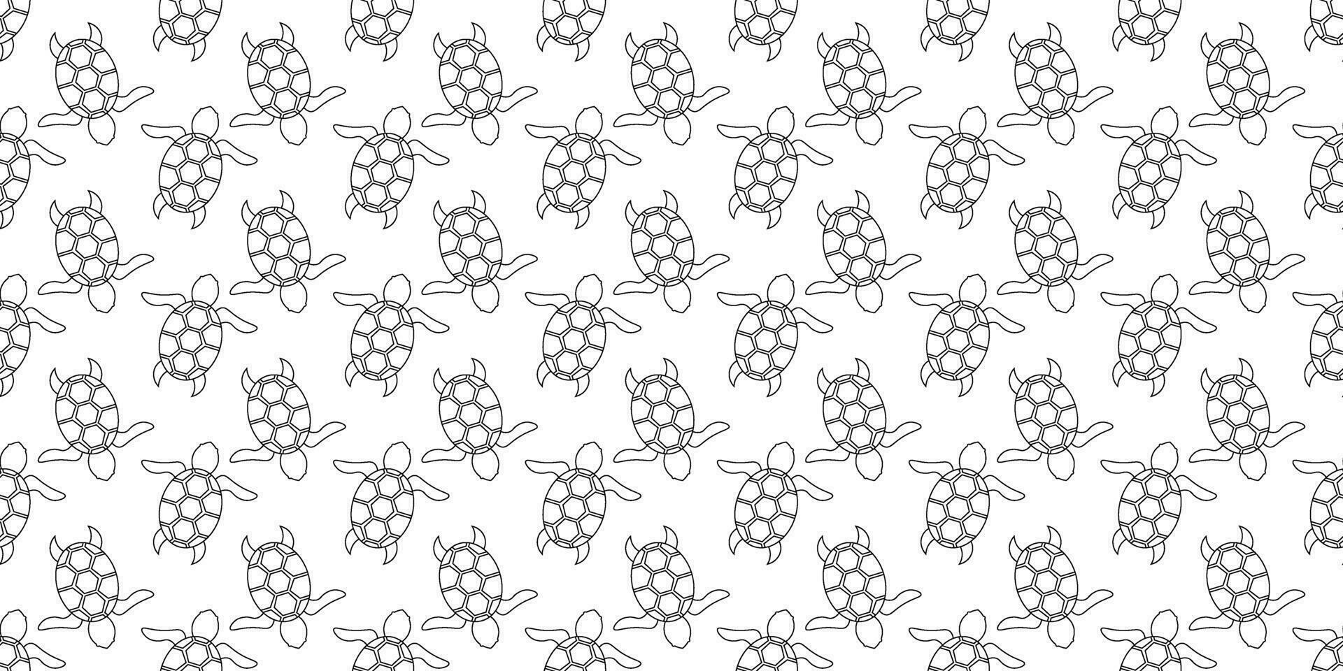 outline turtles seamless pattern vector