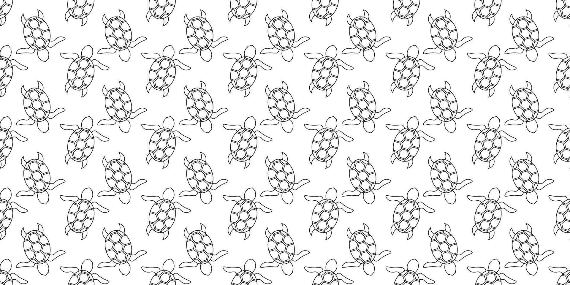 outline turtles seamless pattern vector