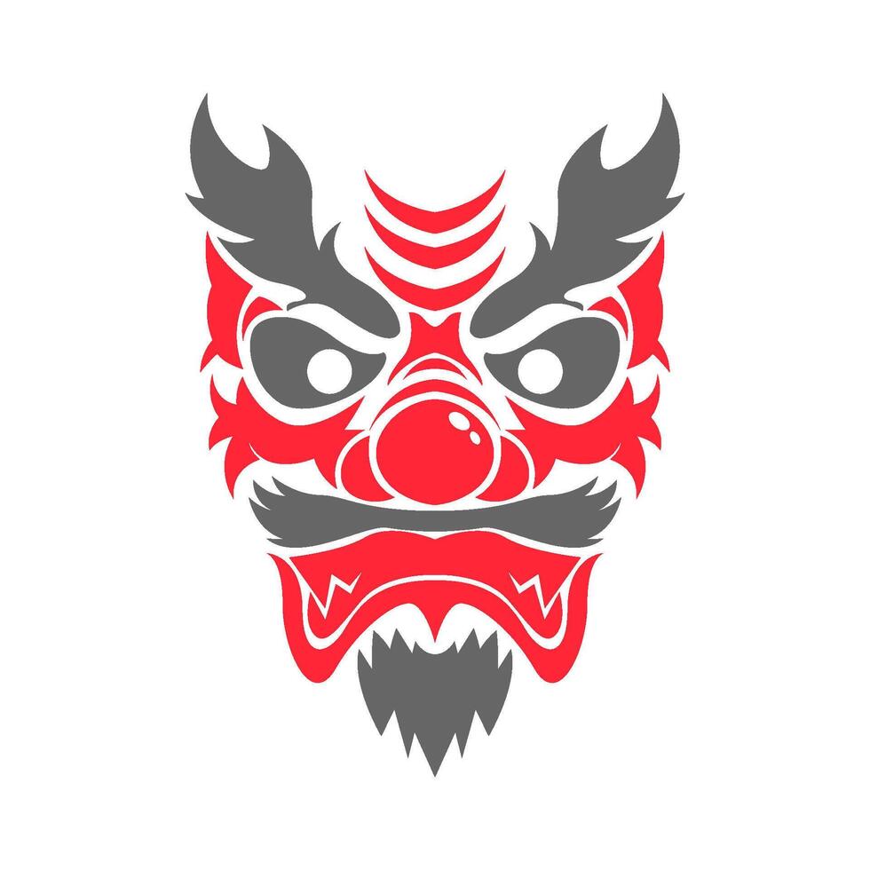 tradicional tengu máscara icono vector