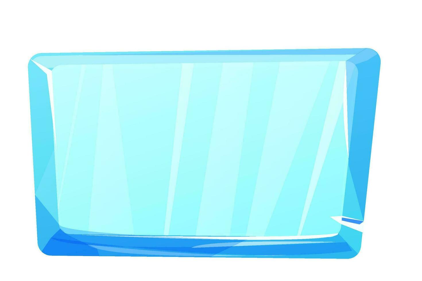 hielo botón, congelado marco, nivel menú en dibujos animados estilo aislado en blanco antecedentes. vaso brillante panel, juego ui elemento. . vector ilustración